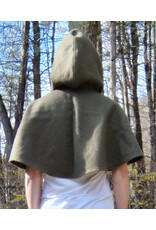 Cloakmakers.com 5660-Washable OD Green Wool Cloak w/ Triple Medallion Clasp