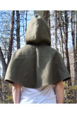 Cloakmakers.com 5660-Washable OD Green Wool Cloak w/ Triple Medallion Clasp