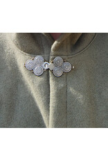 Cloakmakers.com 5660-Washable OD Green Wool Cloak w/ Triple Medallion Clasp