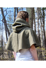 Cloakmakers.com 5660-Washable OD Green Wool Cloak w/ Triple Medallion Clasp