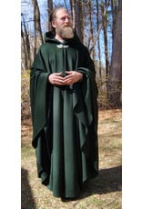Cloakmakers.com 5661-Forest Green Wool Blend Cloak w/ Black Hood Lining & Multi-Leaf Clasp
