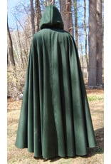 Cloakmakers.com 5661-Forest Green Wool Blend Cloak w/ Black Hood Lining & Multi-Leaf Clasp