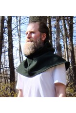 Cloakmakers.com H528-Washable Dark Green Wool Hooded Cowl