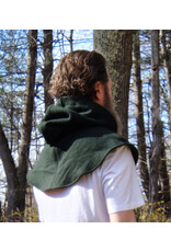 Cloakmakers.com H528-Washable Dark Green Wool Hooded Cowl