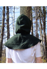 Cloakmakers.com H528-Washable Dark Green Wool Hooded Cowl