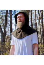 Cloakmakers.com H529-Brown Wool Blend Hooded Cowl