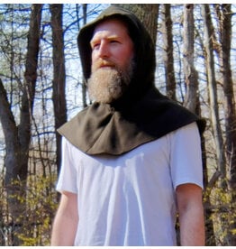 Cloakmakers.com H529-Brown Wool Blend Hooded Cowl