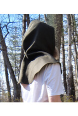 Cloakmakers.com H529-Brown Wool Blend Hooded Cowl