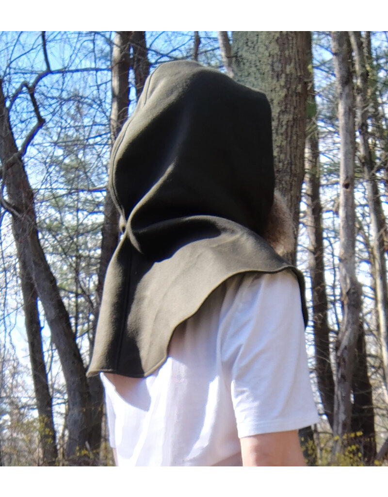 Cloakmakers.com H529-Brown Wool Blend Hooded Cowl