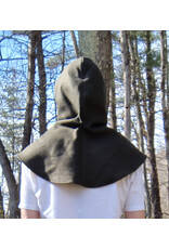 Cloakmakers.com H529-Brown Wool Blend Hooded Cowl