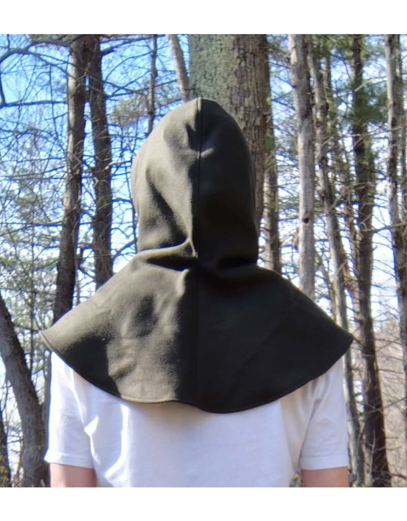 Cloakmakers.com H529-Brown Wool Blend Hooded Cowl