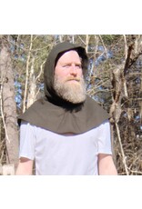 Cloakmakers.com H529-Brown Wool Blend Hooded Cowl