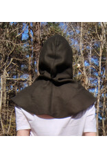 Cloakmakers.com H529-Brown Wool Blend Hooded Cowl