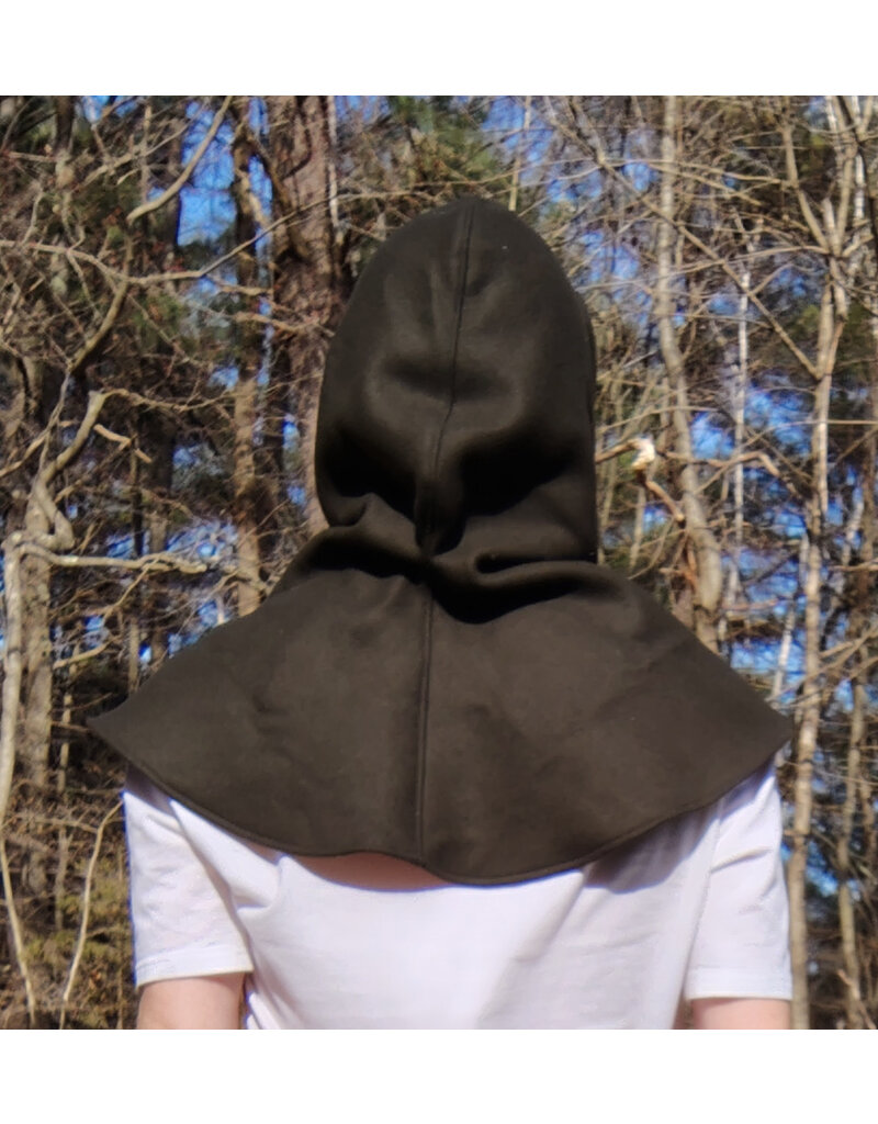 Cloakmakers.com H529-Brown Wool Blend Hooded Cowl