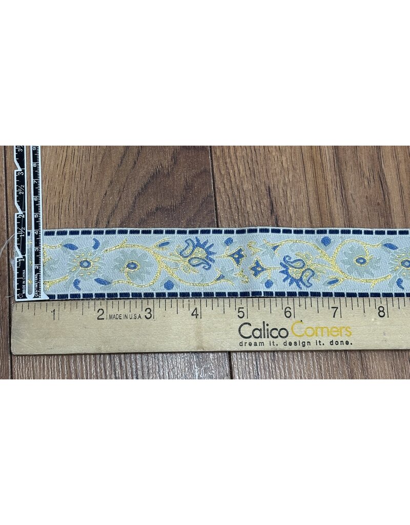 Cloakmakers.com Elizabethan Floral Trim - Gold/Blue