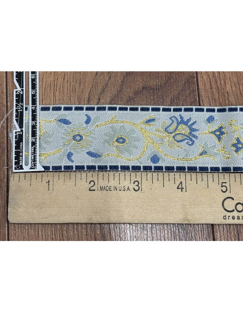 Cloakmakers.com Elizabethan Floral Trim - Gold/Blue