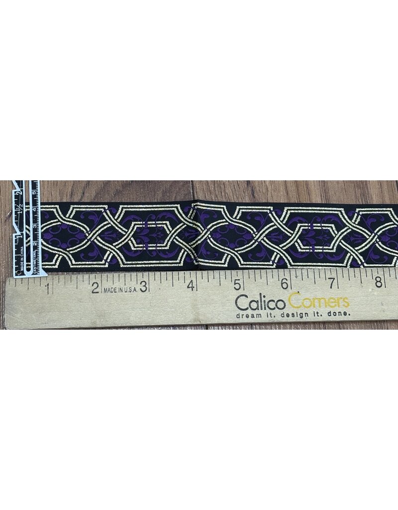 Cloakmakers.com Trellis Trim - Gold w/Purple Flourish, Wide
