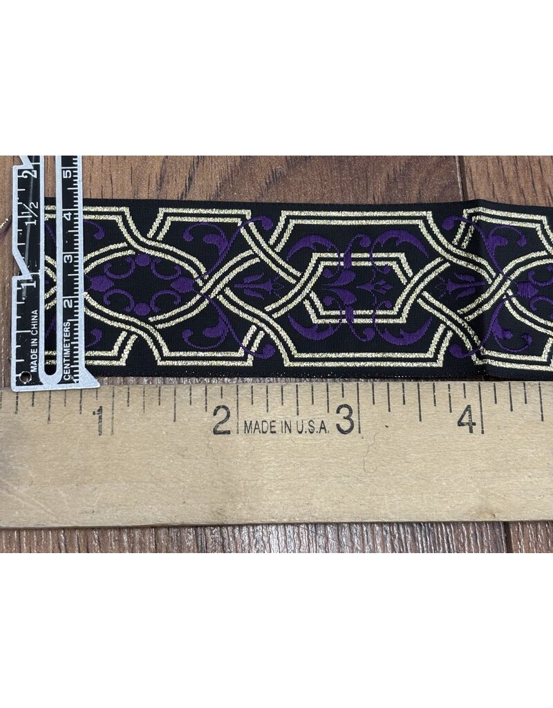 Cloakmakers.com Trellis Trim - Gold w/Purple Flourish, Wide
