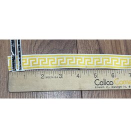 Cloakmakers.com Greek Key Trim - Yellow/White, Woven, Narrow