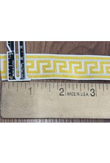 Cloakmakers.com Greek Key Trim - Yellow/White, Woven, Narrow
