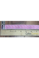 Cloakmakers.com Greek Key Trim - Pink/White, Woven, Narrow