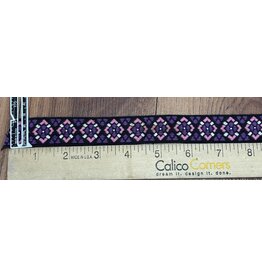 Cloakmakers.com Early Period Diamond Triangle Trim - Purple/Pink on Black