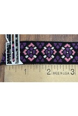 Cloakmakers.com Early Period Diamond Triangle Trim - Purple/Pink on Black