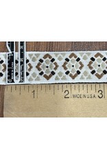 Cloakmakers.com Early Period Diamond Triangle  Trim - Tan/Brown on White