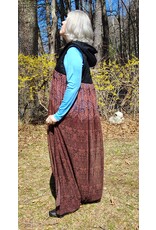 Cloakmakers.com J880-Hooded Vest w/ Black Wool Blend Upper w/ Owl Embroidery & Sheer Lower Section