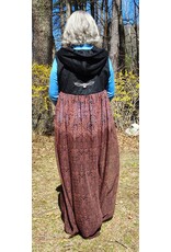 Cloakmakers.com J880-Hooded Vest w/ Black Wool Blend Upper w/ Owl Embroidery & Sheer Lower Section