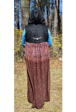 Cloakmakers.com J880-Hooded Vest w/ Black Wool Blend Upper w/ Owl Embroidery & Sheer Lower Section
