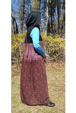 Cloakmakers.com J880-Hooded Vest w/ Black Wool Blend Upper w/ Owl Embroidery & Sheer Lower Section