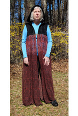 Cloakmakers.com J880-Hooded Vest w/ Black Wool Blend Upper w/ Owl Embroidery & Sheer Lower Section