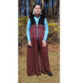 Cloakmakers.com J880-Hooded Vest w/ Black Wool Blend Upper w/ Owl Embroidery & Sheer Lower Section