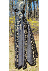 Cloakmakers.com 5665-Washable Black & Gold Brocade Cloak w/ Black Hood Lining