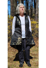 Cloakmakers.com J882-Washable Black & Gold Polyester Vest w/ Black Hood Lining & Pockets