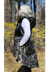 Cloakmakers.com J882-Washable Black & Gold Polyester Vest w/ Black Hood Lining & Pockets