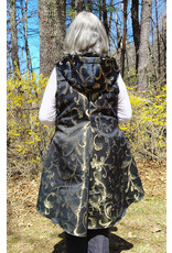 Cloakmakers.com J882-Washable Black & Gold Polyester Vest w/ Black Hood Lining & Pockets
