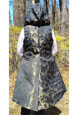 Cloakmakers.com J882-Washable Black & Gold Polyester Vest w/ Black Hood Lining & Pockets