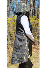 Cloakmakers.com J882-Washable Black & Gold Polyester Vest w/ Black Hood Lining & Pockets