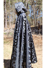 Cloakmakers.com 5668-Black & Silver Damask Cloak, 100% Polyester, machine washable