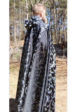 Cloakmakers.com 5668-Black & Silver Damask Cloak, 100% Polyester, machine washable
