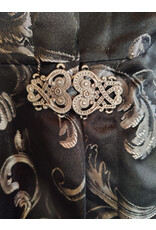 Cloakmakers.com 5668-Black & Silver Damask Cloak, 100% Polyester, machine washable