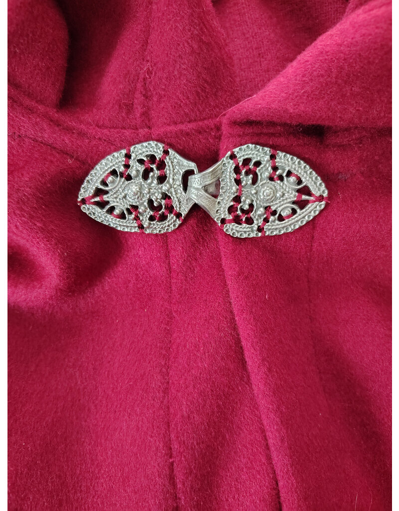 Cloakmakers.com 5669-Washable Maroon Wool Blend Cloak w/ Gothic Rose Clasp
