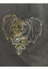 Cloakmakers.com 5674 - Black Wool Cloak w/Intertwined Dragon Embroidy