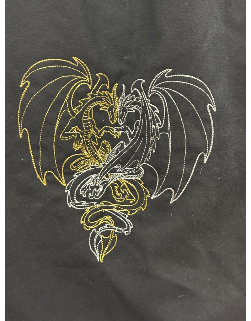 Cloakmakers.com 5674 - Black Wool Cloak w/Intertwined Dragon Embroidy