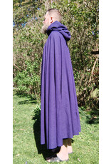 Cloakmakers.com 5677-Washable Purple Wool Cloak w/ Black Hood Lining & Gothic Rose Clasp