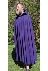 Cloakmakers.com 5677-Washable Purple Wool Cloak w/ Black Hood Lining & Gothic Rose Clasp