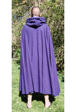 Cloakmakers.com 5677-Washable Purple Wool Cloak w/ Black Hood Lining & Gothic Rose Clasp