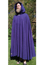 Cloakmakers.com 5677-Washable Purple Wool Cloak w/ Black Hood Lining & Gothic Rose Clasp